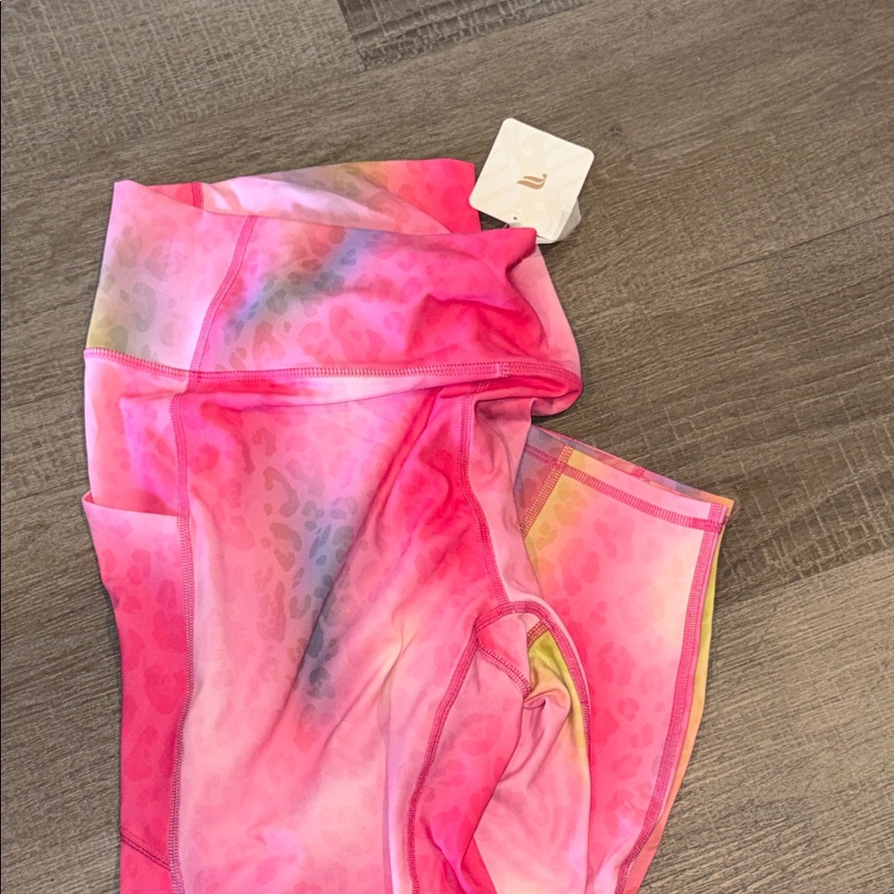 Fabletics Neon Pink Multicolor Leopard-Print Legg… - image 7